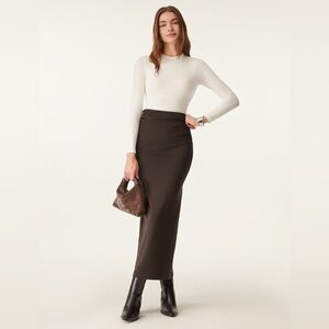 NWT OGL MaxWarm ruched side pencil maxi skirt Size XS